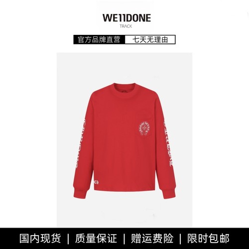 【现货】WE11DONE TRACK 长袖经典梵文印花宽松版男女同款圆领T恤