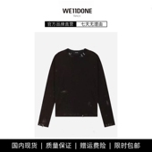 现货 WE11DONE TRACK甩漆水洗做旧泼墨设计长袖 男女款 潮牌T恤