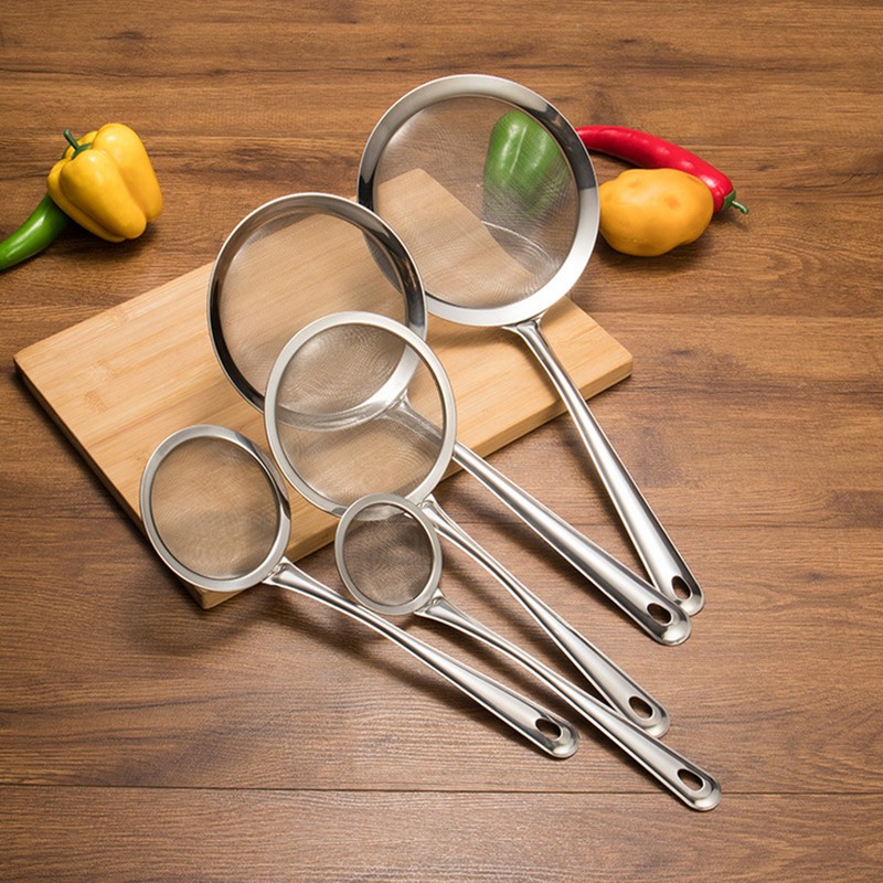 厨房304不锈钢果汁豆浆机过滤网C面粉筛子捞药渣泡沫油格火锅漏勺