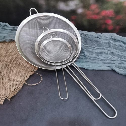 烘焙工具 不锈钢手持面粉筛子 果汁豆浆油渣过滤网筛糖粉30目漏勺