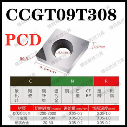 CCGT替代进口金刚石数控光宝石车刀片铝铜菱形内孔镗孔刀PCDCBN