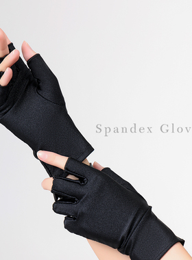 半指手套cos黑色露指二次元老师动漫变装亚文化男女半截弹力薄款