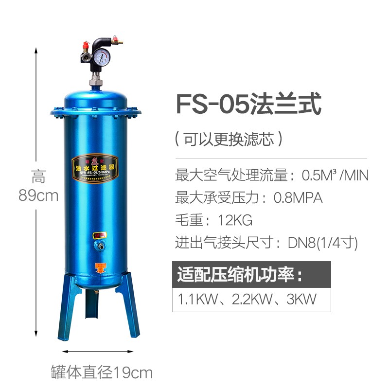 气泵空压机用油水分离器小型压缩空气净化喷漆气动除水精密过滤器