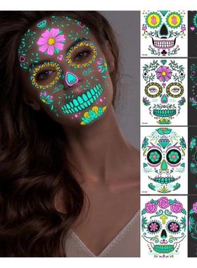 Luminous Halloween Zombie Scars Tattoos Fake Scab 4pcs/set