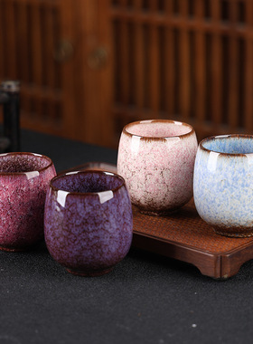 建盏茶杯轻奢主人杯个人专用陶瓷杯子家用水杯窑变单杯主人茶杯