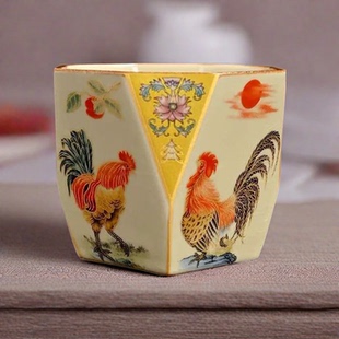 公鸡汝窑八方主人杯陶瓷茶杯功夫茶具品茗杯单杯个人专用喝茶杯子