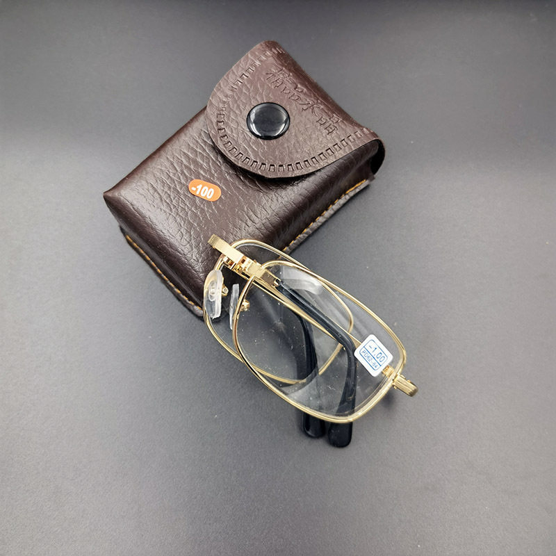 玻璃成品近视眼镜男有度数折叠便携式超轻超薄大脸显瘦近视镜高档