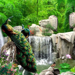 Wallpaper Natural Scenery Bamboo Landscape Wall 速发3D Mural