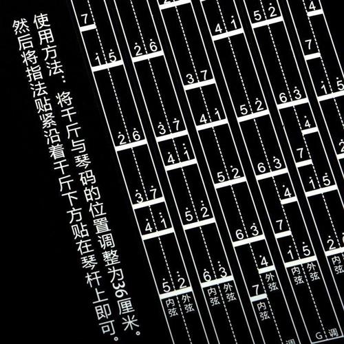 速发初学二胡音准指法贴 音阶对照表 指法把位图音位表  二胡乐器