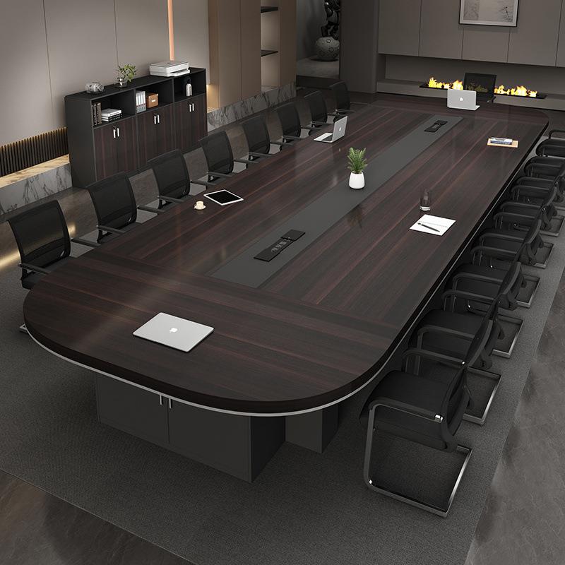 大型会议桌长桌简约现代椭圆形多人培训洽谈桌公司办公室桌椅组合
