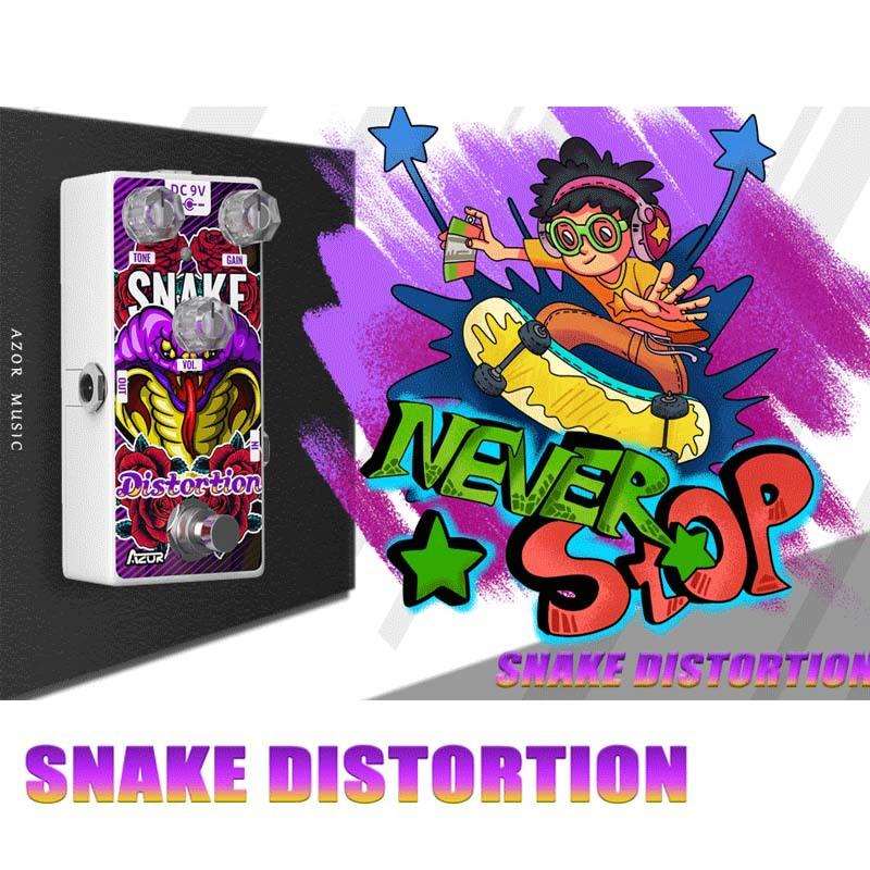 AZOR国潮电吉他单块效果器过载失真破音SnakeDistortion生肖蛇
