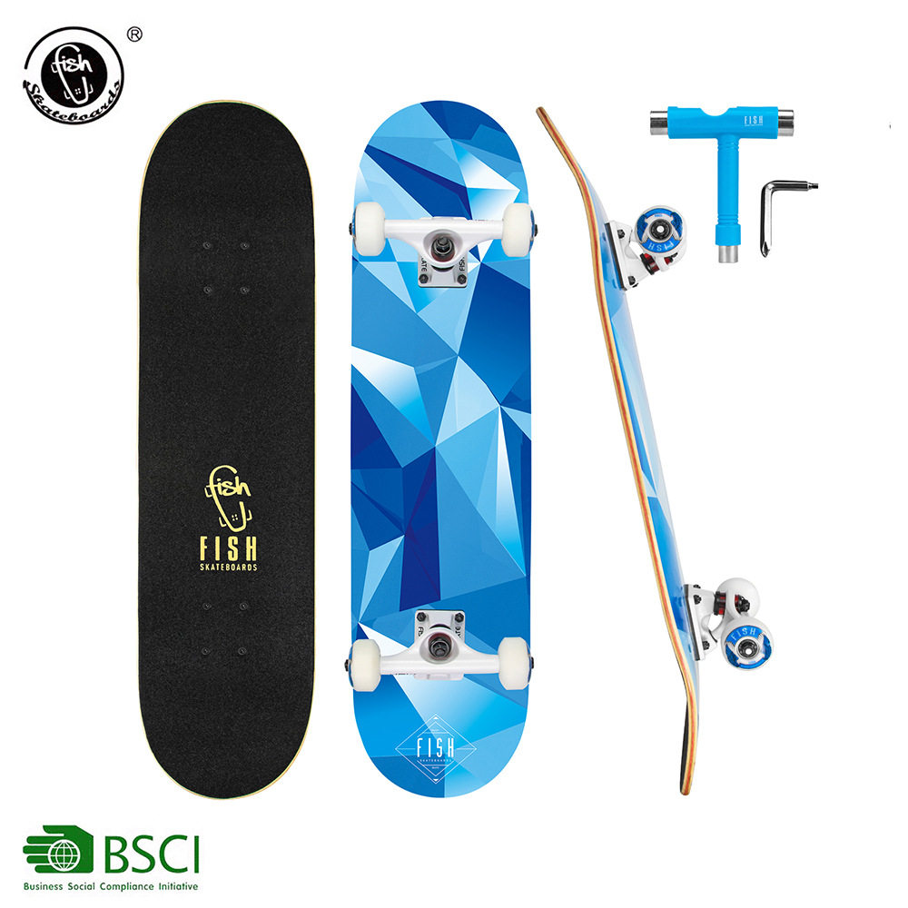 Fishskateboard东凌儿童成人初学者滑板7层东北枫木双翘滑板