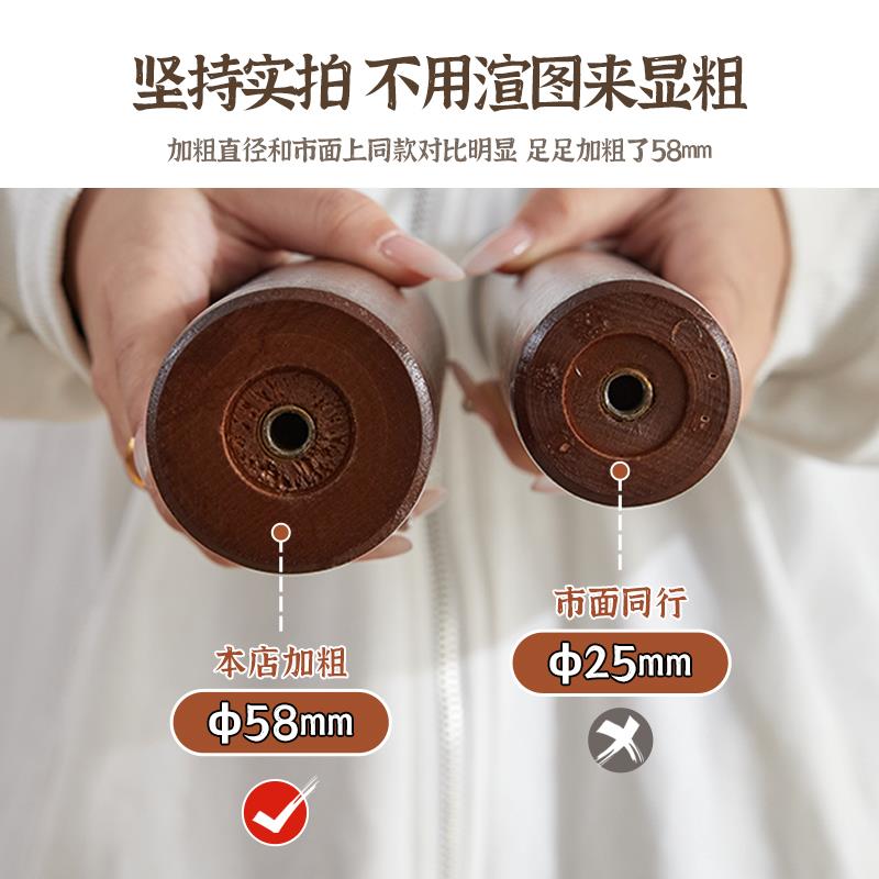 实木衣架落地衣帽架卧室家用挂衣架简易立式榉木挂衣杆室内挂之满