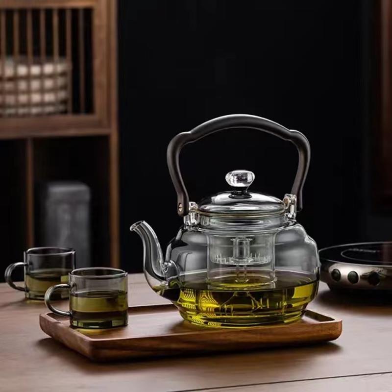 家用1200ml烟灰星空蒸煮一体提梁壶电陶炉蒸茶壶办公室煮茶器两用