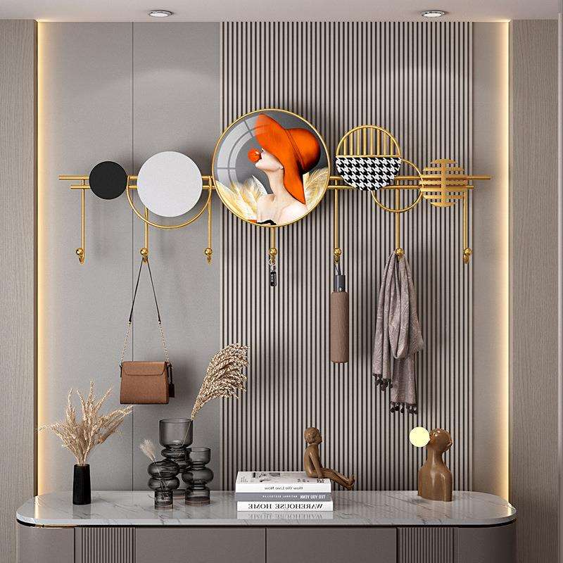 铁艺装饰挂钩进门玄关钥匙玄关挂衣架壁挂墙上创意轻奢入户挂衣钩