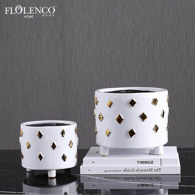 现代简约陶瓷电镀方金盆花瓶客厅样板房家居软装饰品摆件几何形,纺织面料/辅料/配套,纺织机械配件,淘宝优惠券,粉丝福利购,淘宝优惠卷