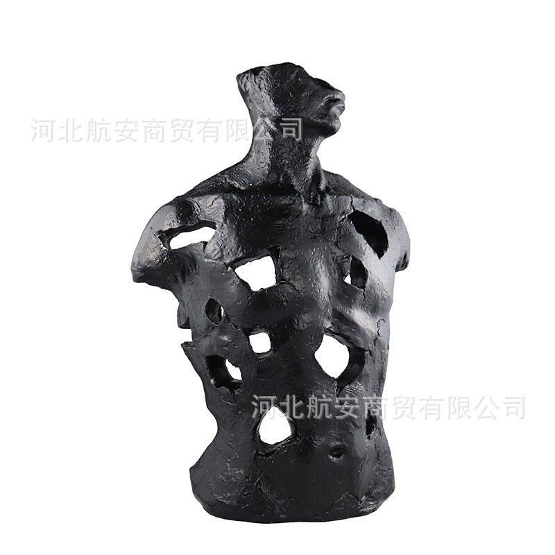 现代简约创意铸铁镂空人物抽象人物摆件样板房售楼处桌面工艺品