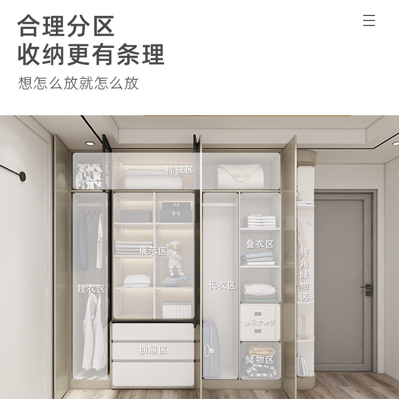 xyt全铝轻奢平开衣帽间衣柜