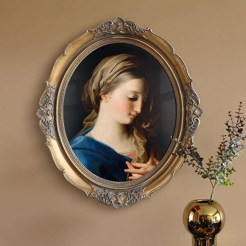 小众画椭圆形客厅装饰画抽象人物挂画卧室餐厅壁画欧式装饰画