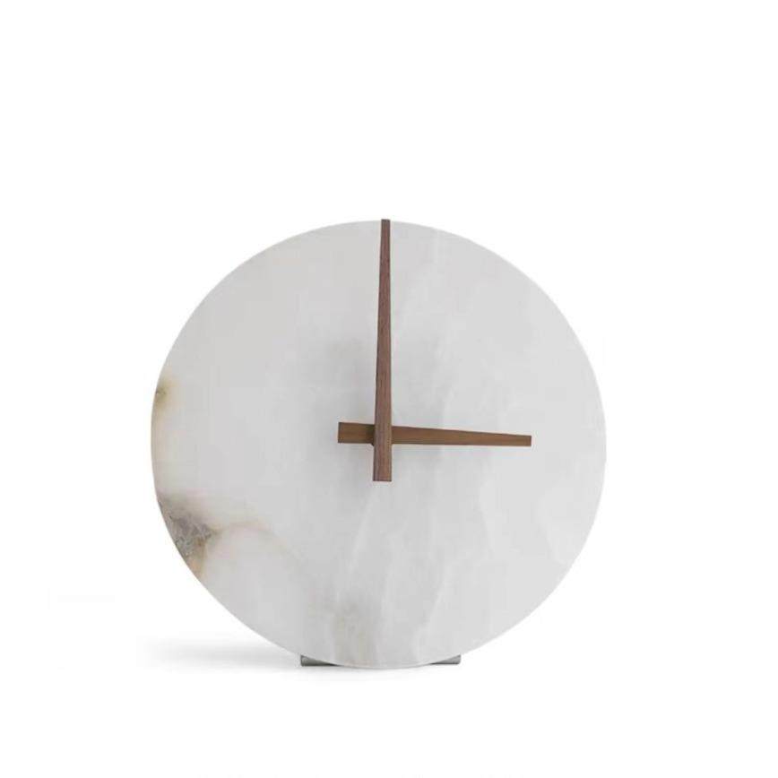 现代简约创意云石大理石时钟摆件样板房售楼处桌面茶几书架饰品,收纳整理,烫衣板及配件,淘宝优惠券,粉丝福利购,淘宝优惠卷