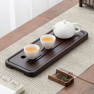 日式轻奢楠竹家用小型新中式干泡台茶台办公室迷你蓄水储水小茶盘
