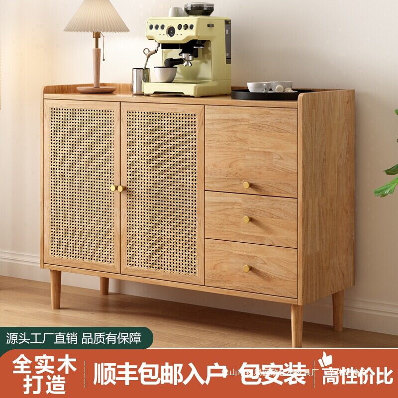 全实木橡木推拉门餐边柜