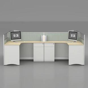 新款现代简约四人位办公桌椅组合带床工位职员员工桌室屏风卡座桌