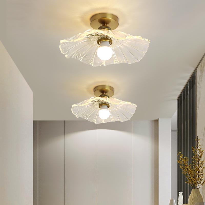 网红日式玻璃走廊走道吸顶灯轻奢现代简约衣帽间入户玄关阳台灯具