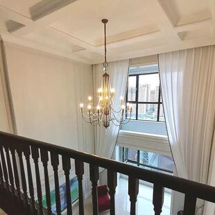 美式复式楼梯吊灯复古法式简约别墅挑空客厅水晶大吊灯