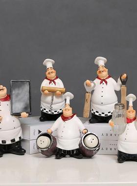 创意造型厨师摆件厨房餐厅餐桌轻奢装饰品蛋糕店甜品台拍照小道具