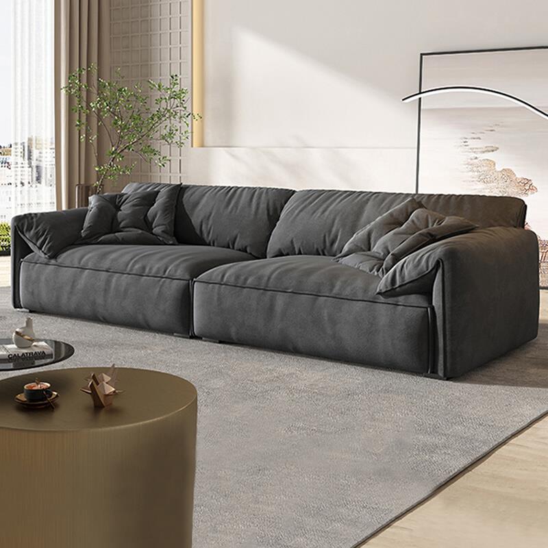 大象耳朵免洗科技布艺沙发baxter意式极简小户型客厅羽绒黑色沙发