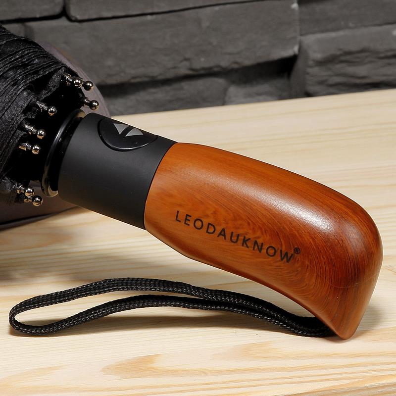 德国精工115厘米超大单双人加大10骨加固抗风自动雨伞商务彷木柄