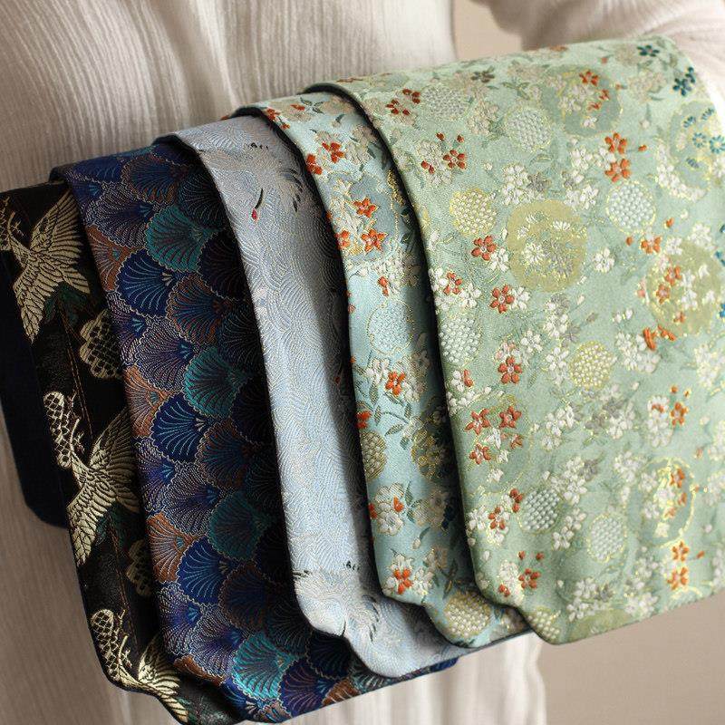 新中式织锦茶席锦缎禅意茶垫桌旗棉麻壶垫隔热垫黑色麻布香道席