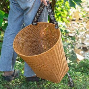 仿藤大号背篓大容量收纳户外家用储物采摘收纳筐手工编织收纳桶