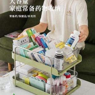大号药物收纳盒多层药品置物架公司家用医药箱家庭装 抽屉式 桌面柜