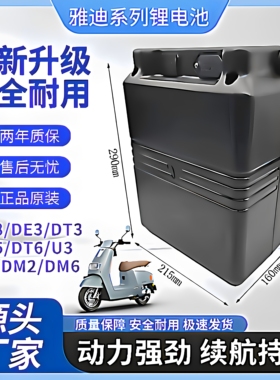 雅迪锂电池DE3提手外壳48v大容量替换款通用40ah20ah原装三元锂