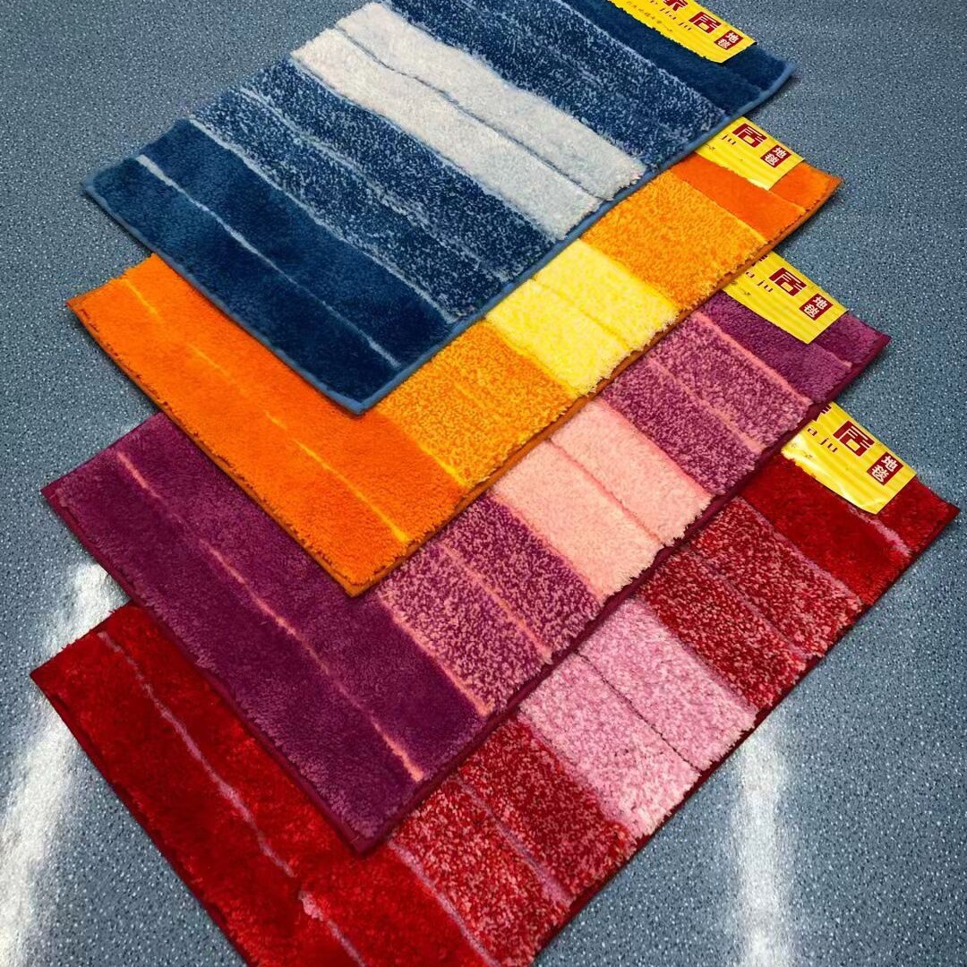 纤维彩色柔软竖彩条纹吸水吸尘地垫浴室卫生间卧室阳台脚垫厨房垫