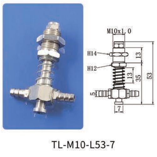 机械手配件M10小头T型M12双侧进气真空吸盘金具支架固定座带缓冲