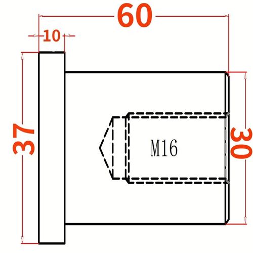 KO柱拉回强拉人头模型具顶棍强复位镶件螺纹M16 材质45# 支撑柱限