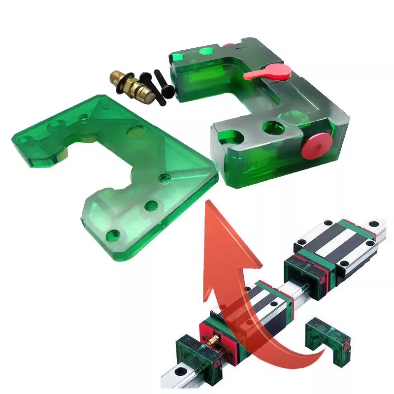 上银Hiwin滑块油盒刮板KK/ZZ自润滑E2油箱盒HG15/25/35导轨绿防尘