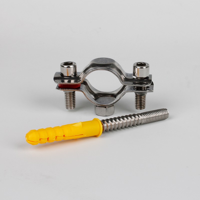 304不锈钢固定卡扣管支架膨胀螺钉管子夹抱K箍管夹水管卡子PVC管