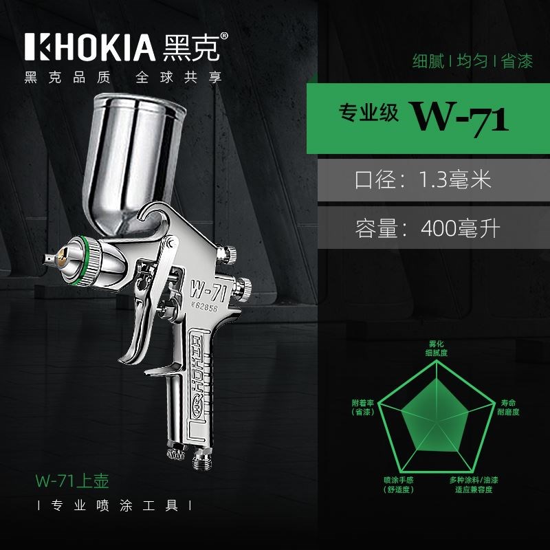 原装黑克喷漆枪汽车油漆高雾化w71喷枪乳胶漆家具气动钣金高雾化
