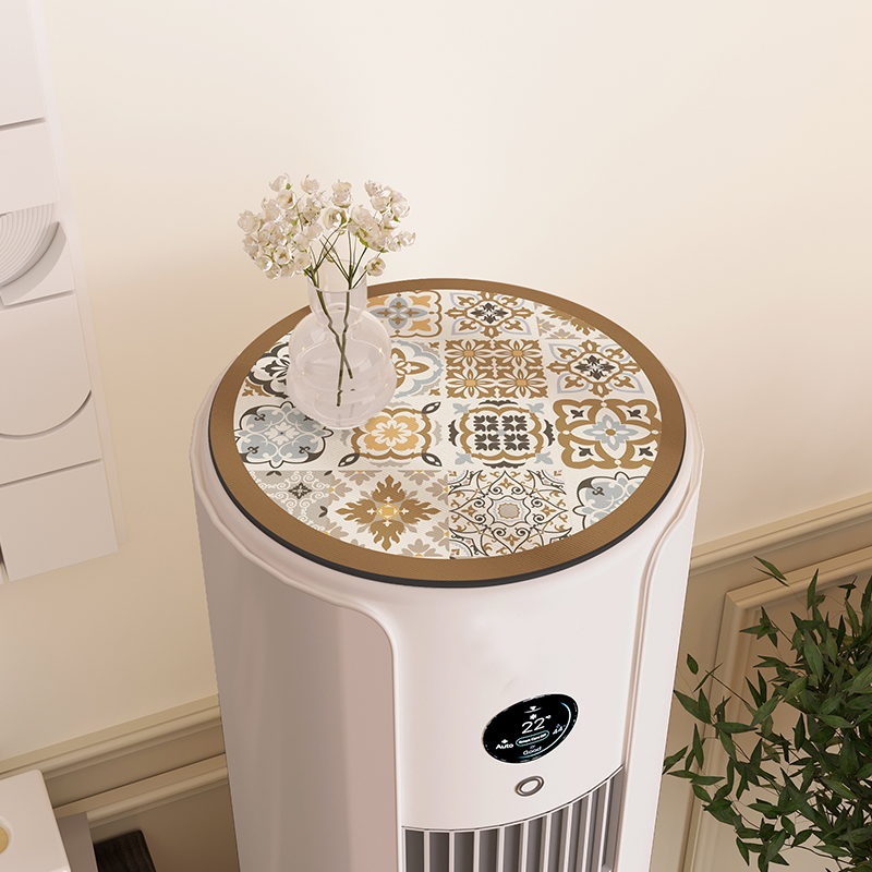 美式复古立式空调防尘盖垫保护罩圆形餐桌垫床头柜杯垫盖布茶几垫