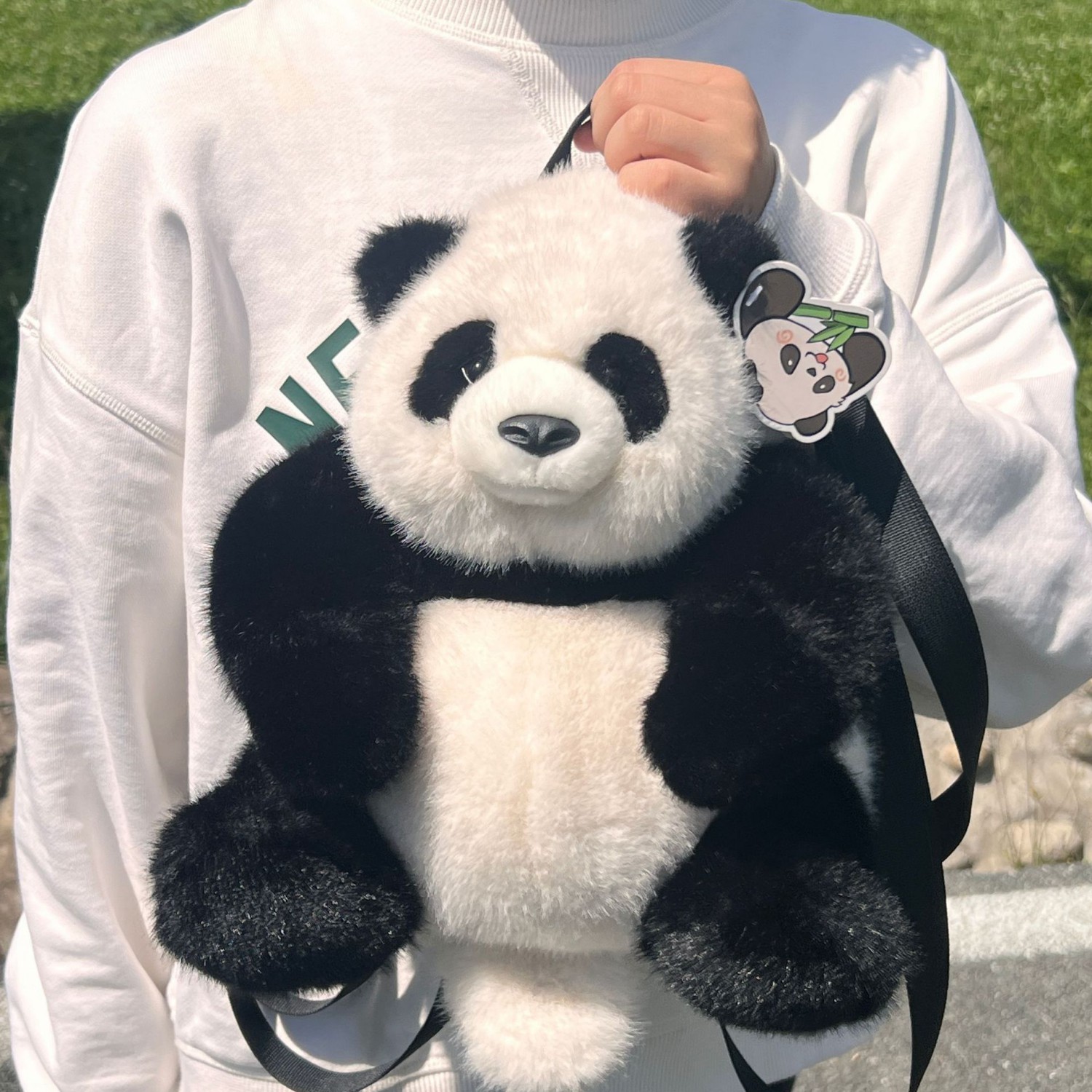 新款可爱团团熊猫玩偶包小号 创意成都旅游熊猫双肩包纪念品