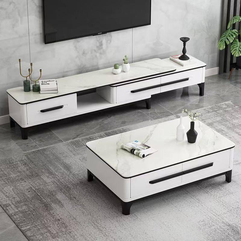 岩板茶几电视柜组合现代简约客厅轻奢小户型伸缩地柜实木家用套装,住宅家具,茶几+电视柜,淘宝优惠券,粉丝福利购,淘宝优惠卷