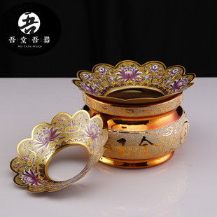 速发加厚合金香炉上香灰托盘家用神台莲花香炉围香护围防掉接香灰
