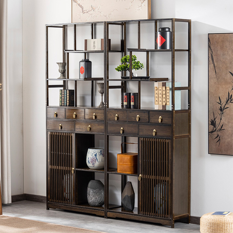 速发茶室茶具置架架非实木茶叶中架式博古物茶饼摆件多宝阁展示柜