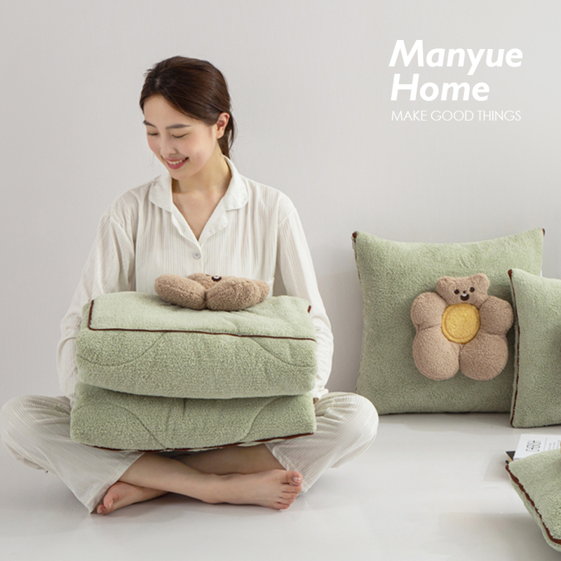 速发蔓越家 风枕功能抱枕室多被卧抱床上午睡毯办公室沙发盖被