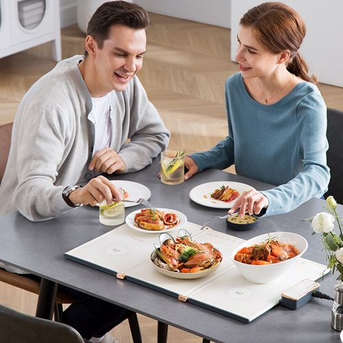 摩飞折叠暖菜板热菜板MR8300暖杯垫加热饭菜神器保温板家用多功能