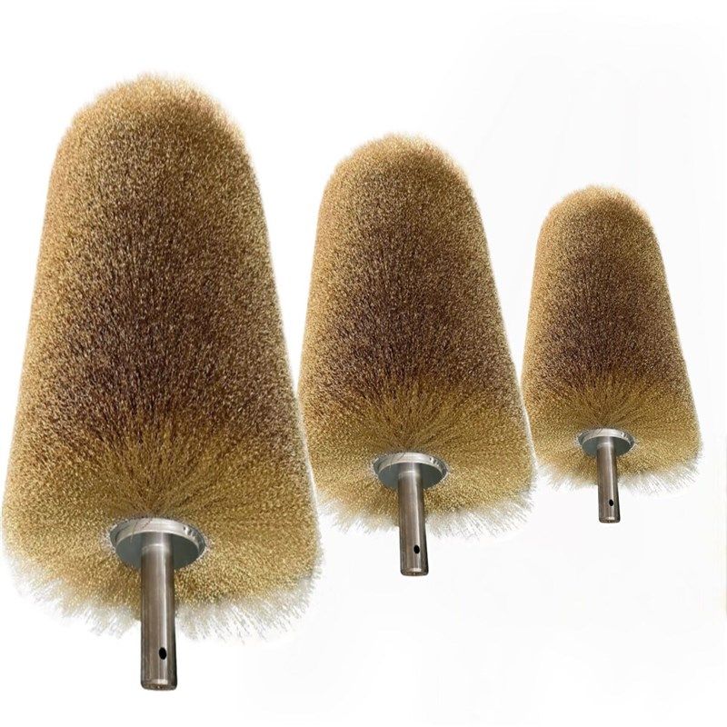 钢丝辊刷工业用毛刷辊不锈钢丝镀铜丝刷辊滚筒刷沙机辊除锈缠绕式